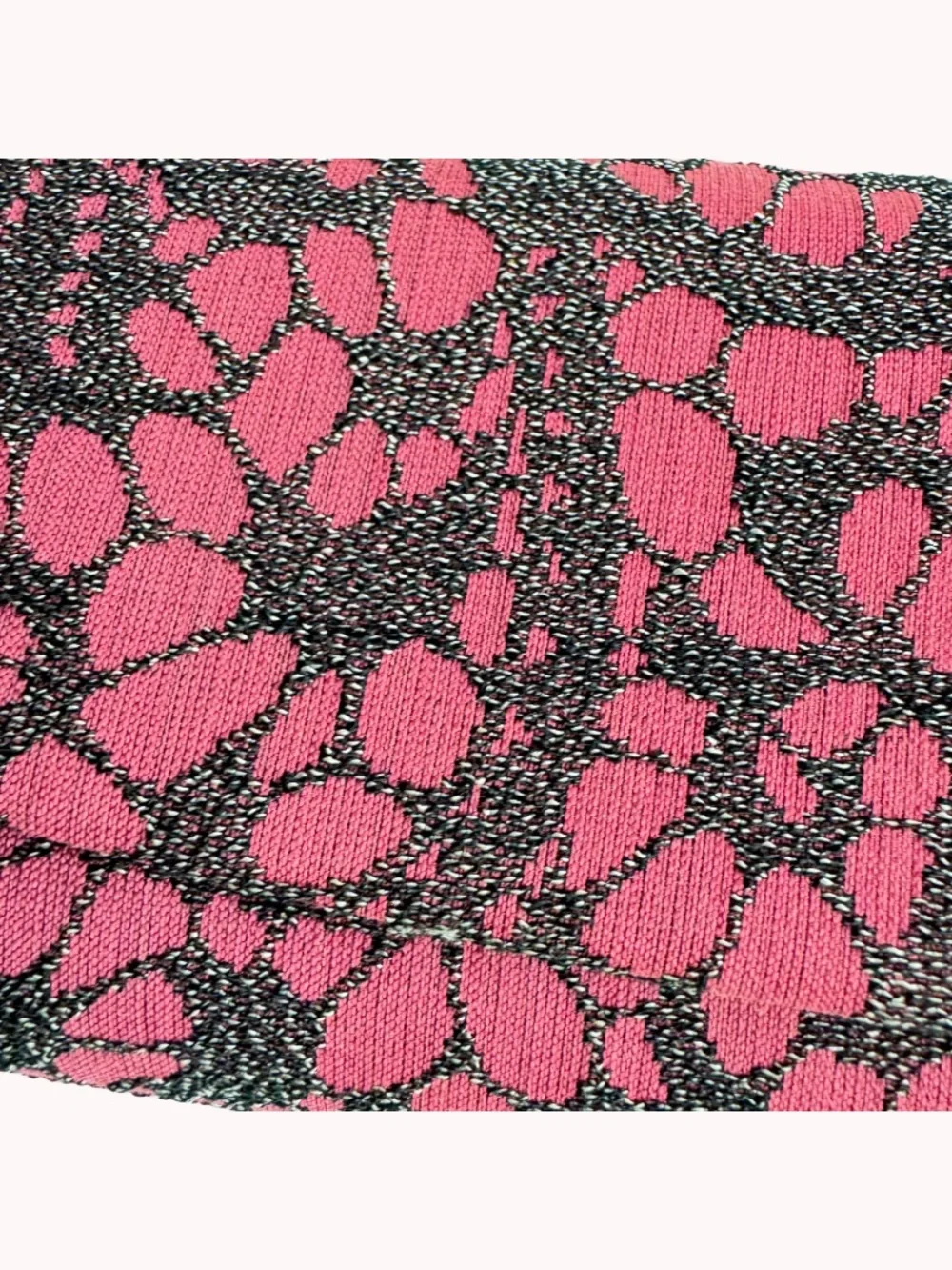 Vintage Pink Black Fabric Clutch Evening Bag Wedding Purse Formal Party Makeup